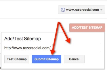Google Webmaster Tools Submit Sitemap